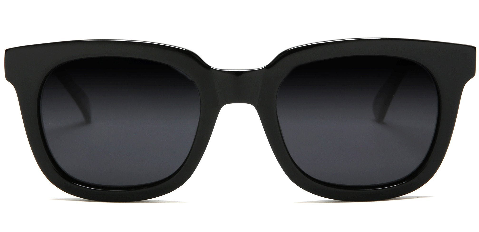 Polarized Manhattan Horn Rimmed Fashion Sunglasses Matte Black-Samba Shades