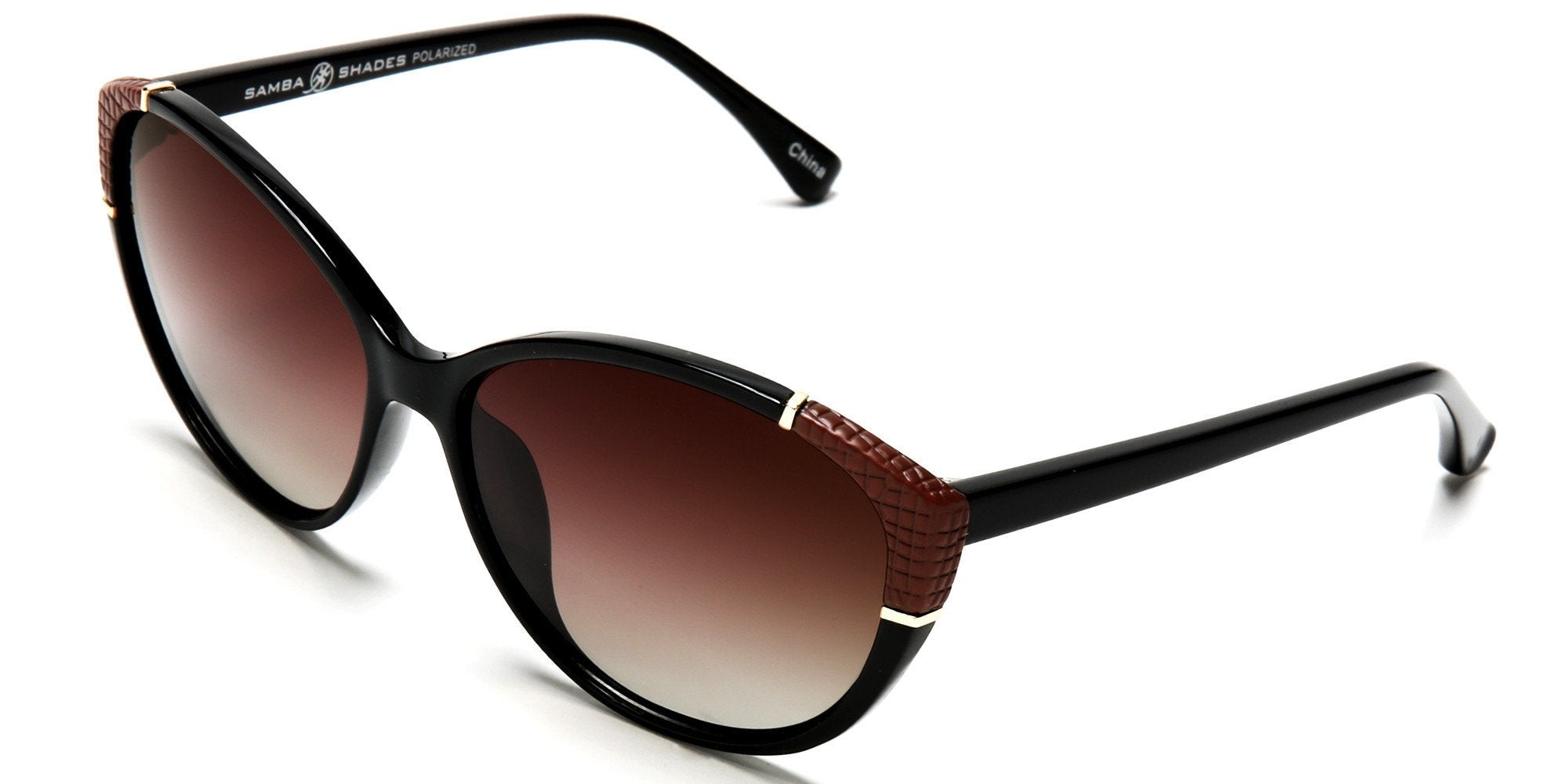 Polarized Marilyn's Cat Eye Fashion Sunglasses Black-Samba Shades