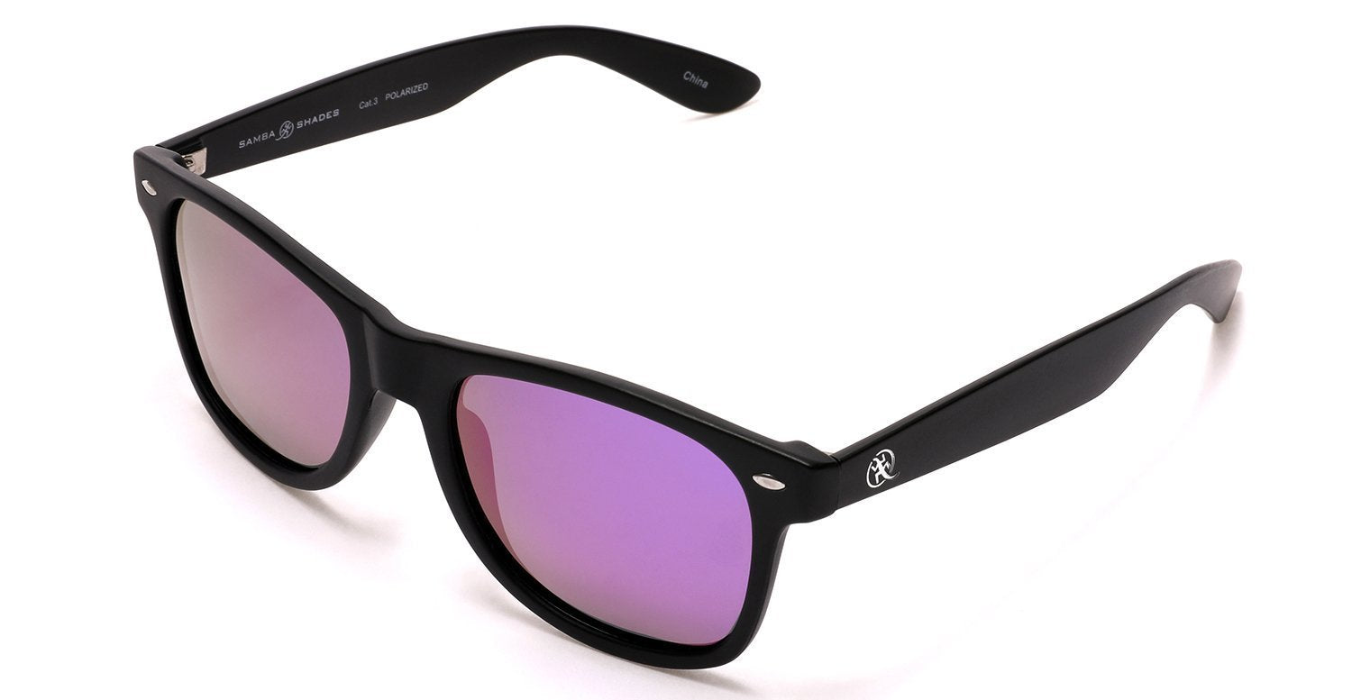 Polarized Modern Venice Horn Rimmed Sunglasses - Black Purple-Samba Shades