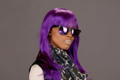 Polarized Modern Venice Horn Rimmed Sunglasses - Black Purple-Samba Shades