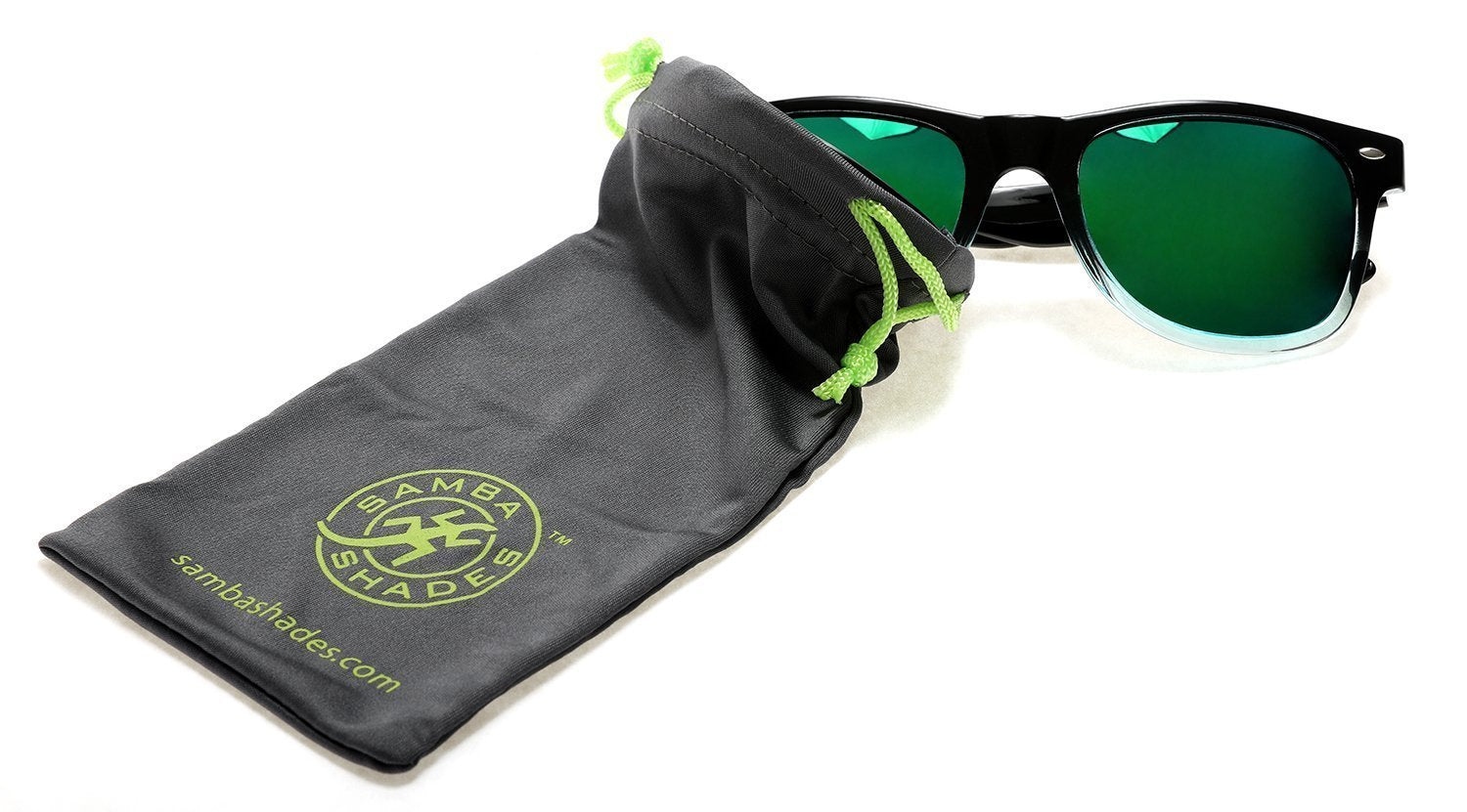 Polarized Modern Venice Horn Rimmed Sunglasses - Green Black-Samba Shades