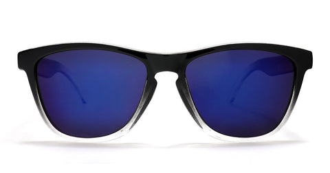 Polarized New Cool Factor Horn Rimmed Sunglasses - Black Blue-Samba Shades
