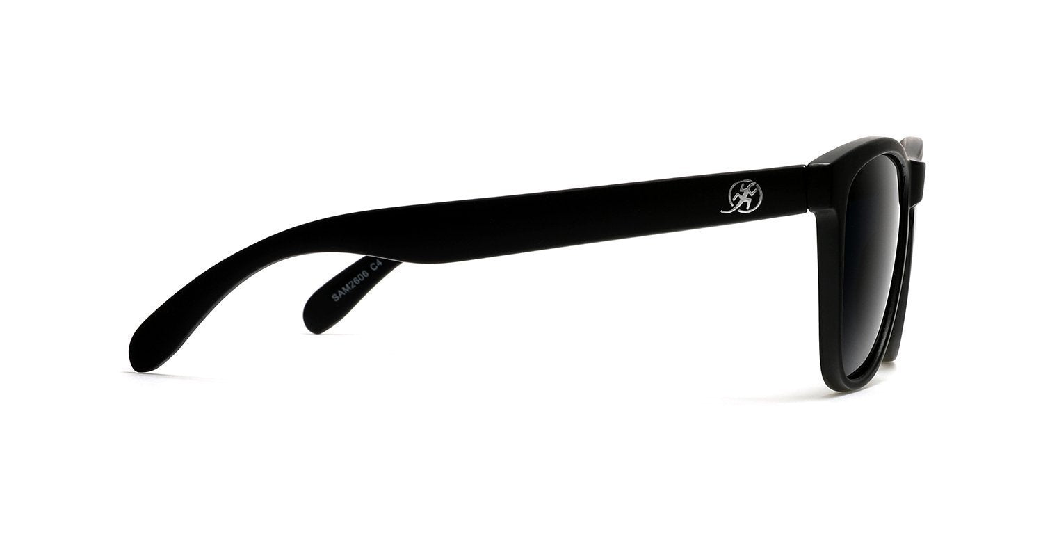 Polarized New Cool Factor Horn Rimmed Sunglasses - Black Smoke-Samba Shades