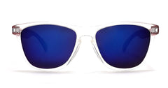 Polarized New Cool Factor Horn Rimmed Sunglasses - Clear Red Blue-Samba Shades