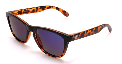 Polarized New Cool Factor Horn Rimmed Sunglasses - Tortoise Black Blue-Samba Shades