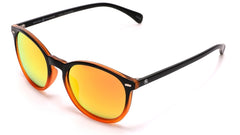 Polarized Round Verona Horn Rimmed Sunglasses - Black Orange-Samba Shades