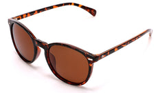 Polarized Round Verona Horn Rimmed Sunglasses - Brown Tortoise-Samba Shades