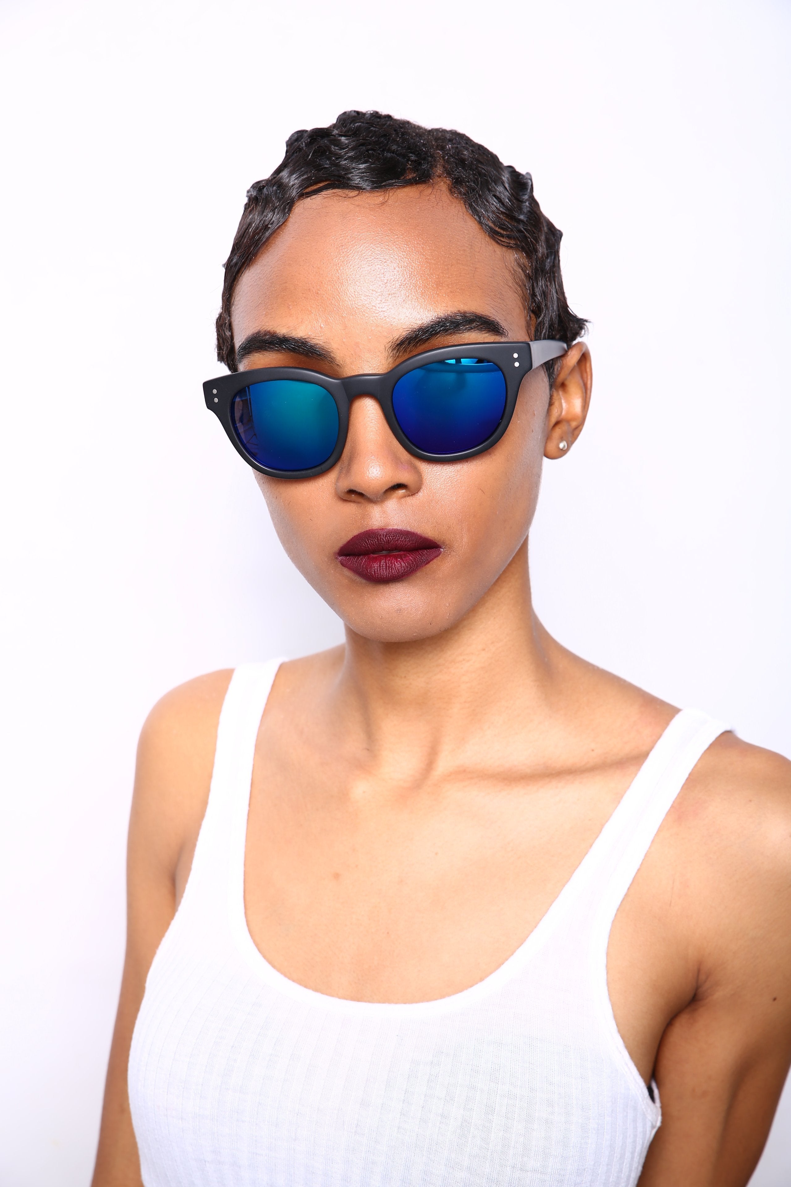 Polarized Vista Horn Rimmed Vintage Sunglasses Black-Samba Shades