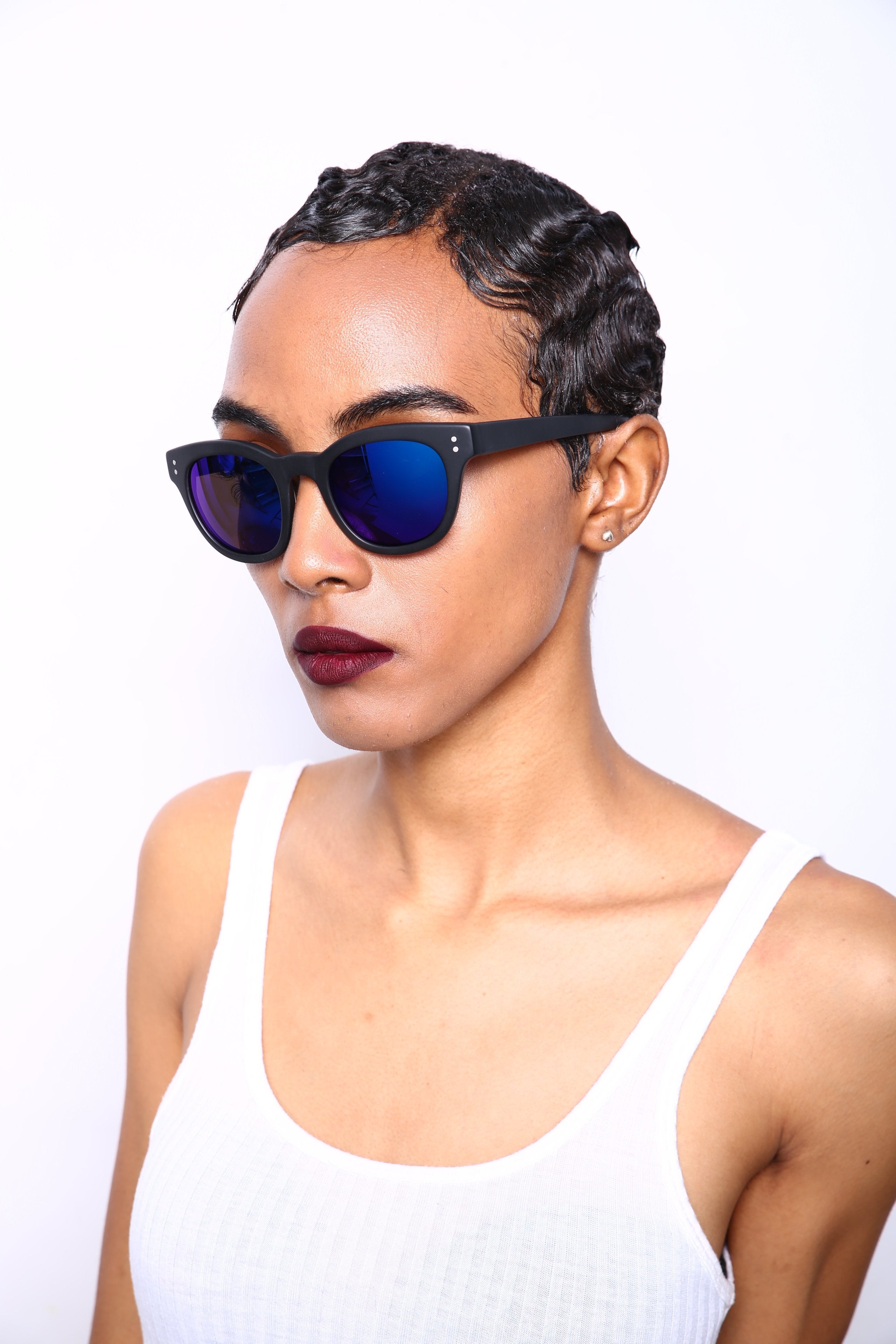 Polarized Vista Horn Rimmed Vintage Sunglasses Black-Samba Shades