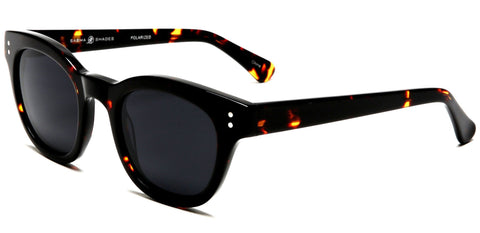 Polarized Vista Horn Rimmed Vintage Sunglasses Black Brown-Samba Shades
