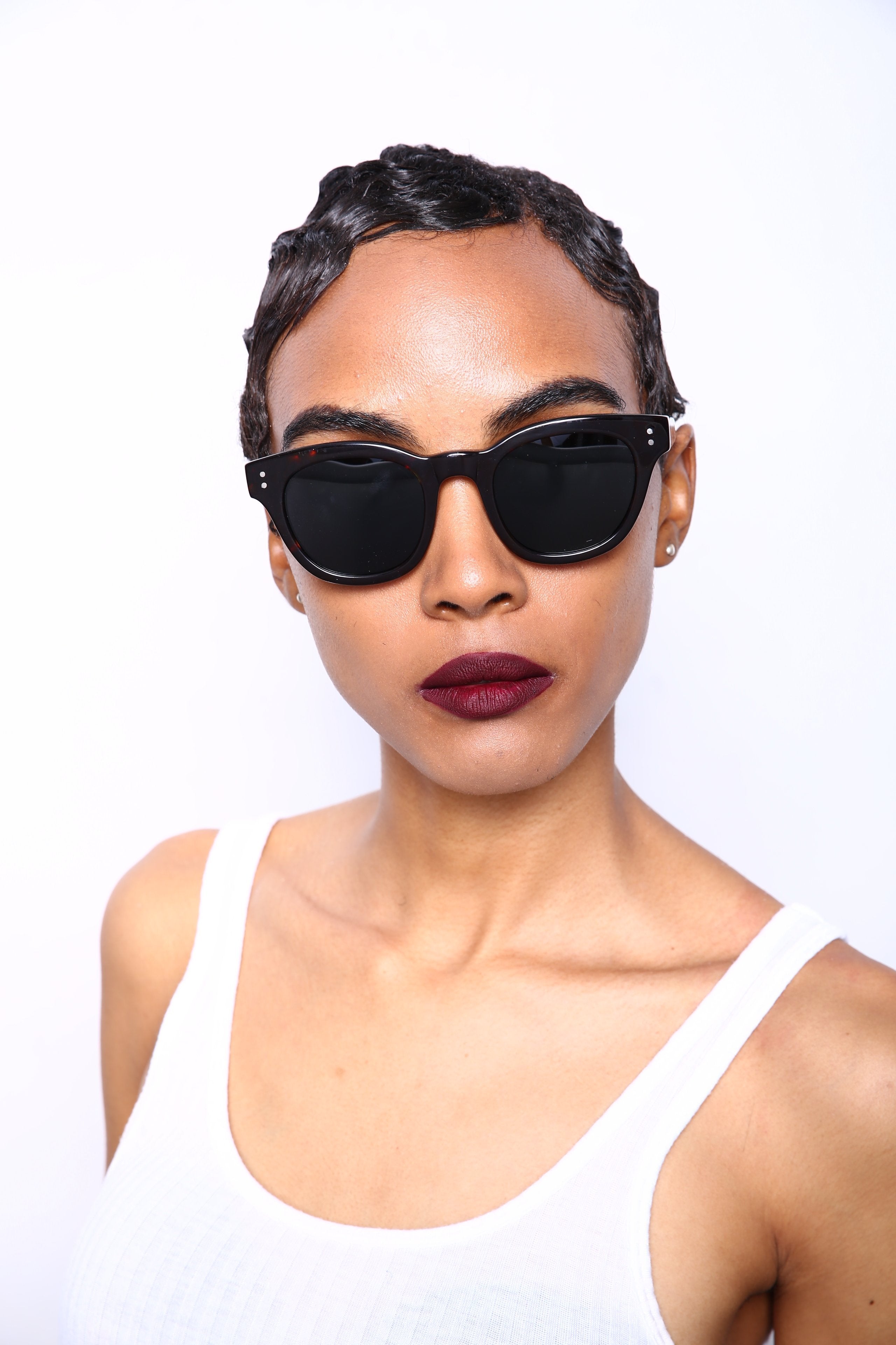 Polarized Vista Horn Rimmed Vintage Sunglasses Black Brown-Samba Shades