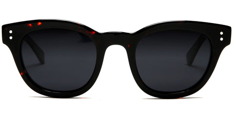 Polarized Vista Horn Rimmed Vintage Sunglasses Black Brown-Samba Shades