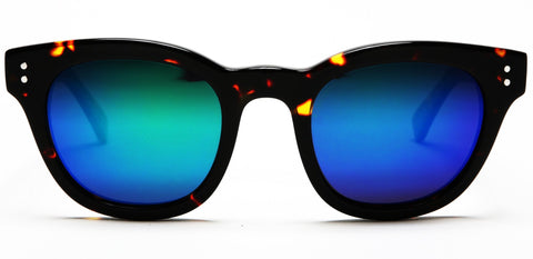 Polarized Vista Horn Rimmed Vintage Sunglasses Black Orange-Samba Shades