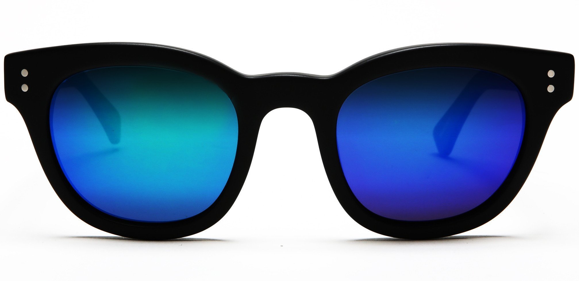 Polarized Vista Horn Rimmed Vintage Sunglasses Black-Samba Shades