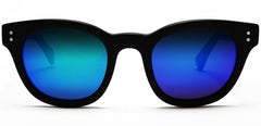 Polarized Vista Horn Rimmed Vintage Sunglasses Black-Samba Shades
