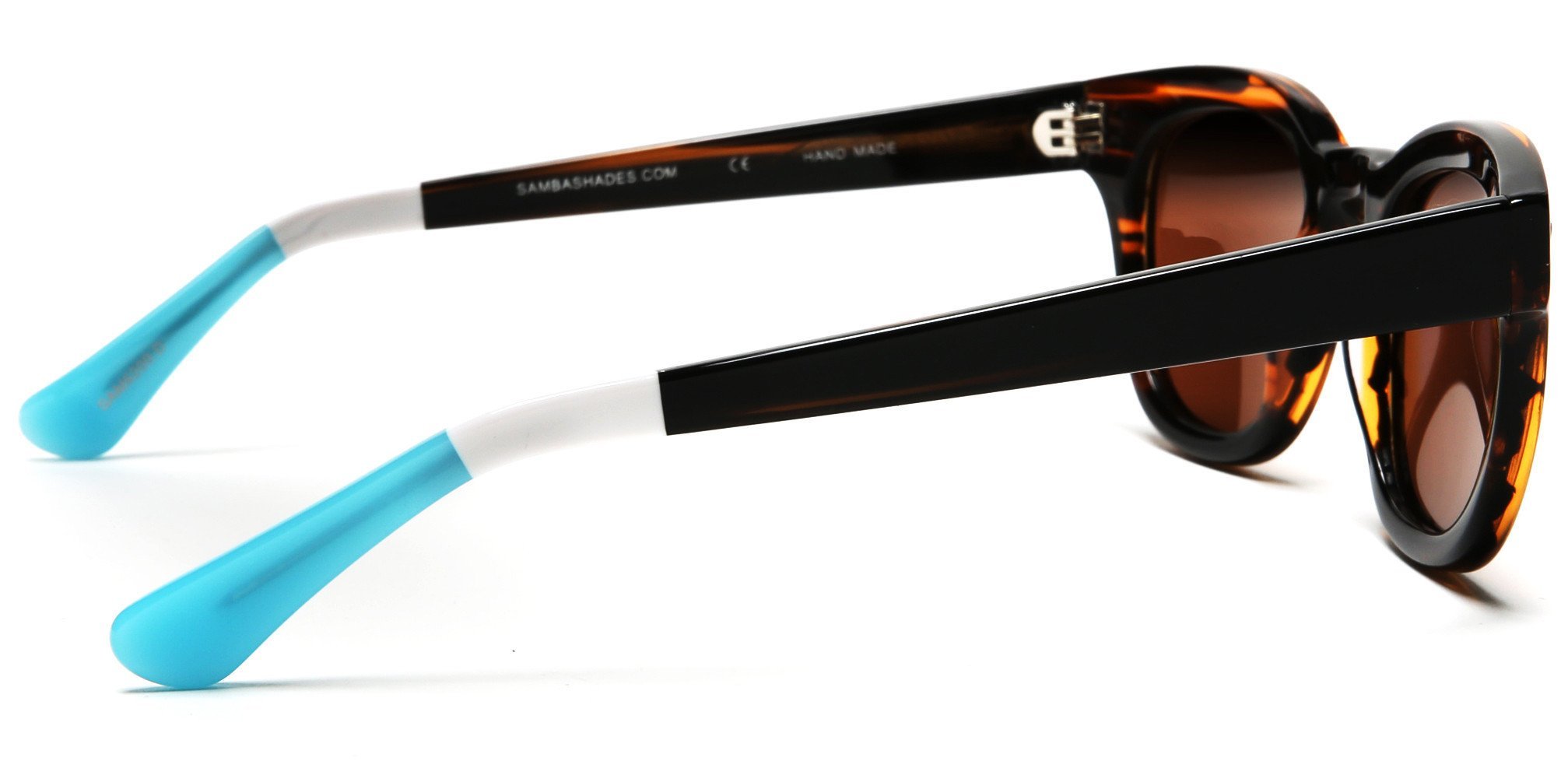 Polarized Vista Horn Rimmed Vintage Sunglasses Brown Orange-Samba Shades