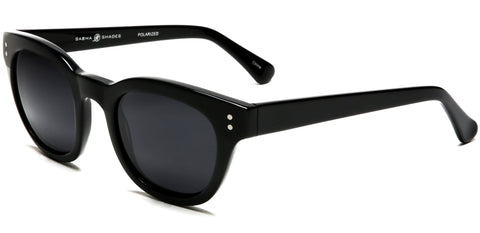 Polarized Vista Horn Rimmed Vintage Sunglasses Chill Black-Samba Shades