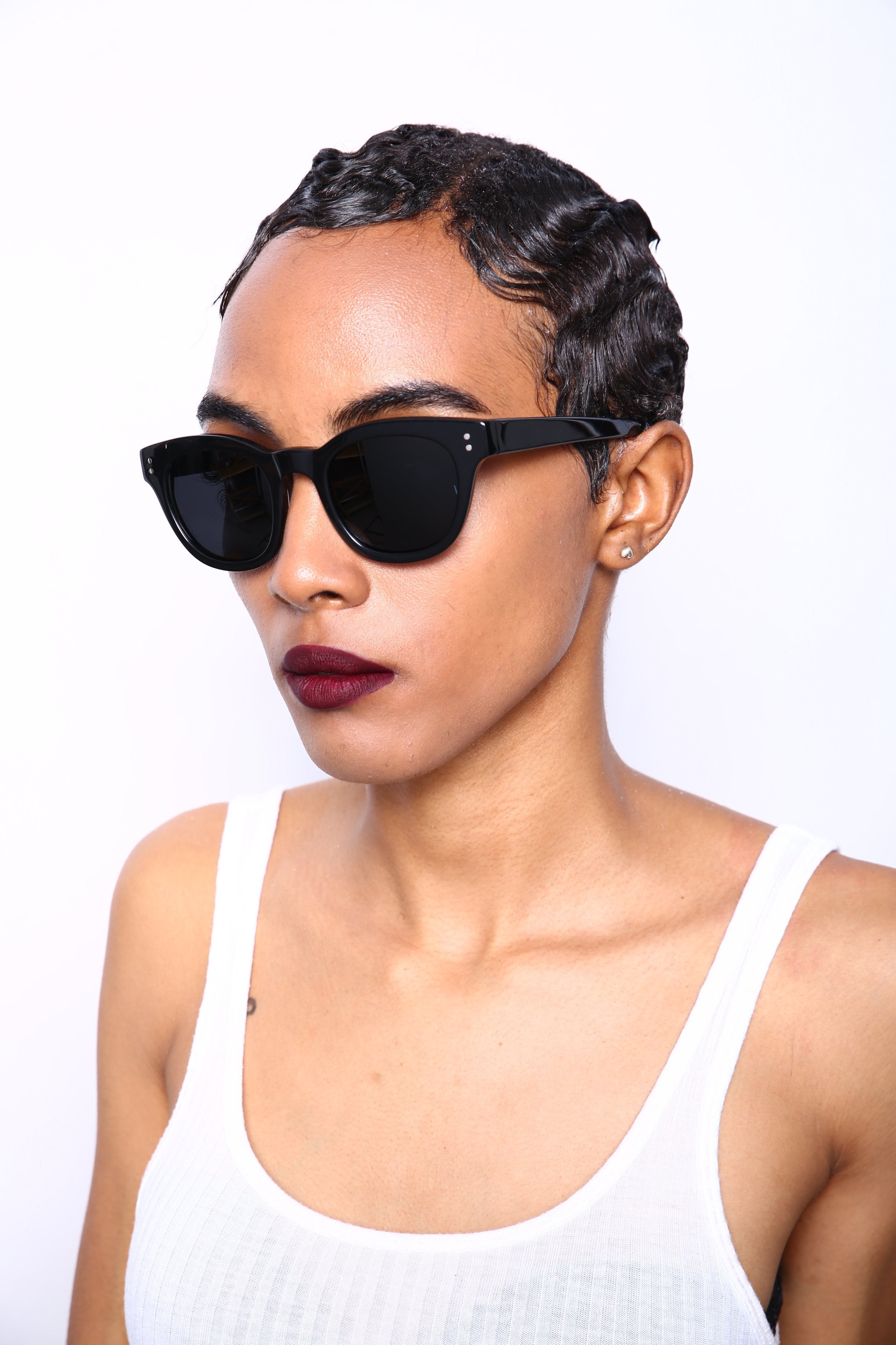 Polarized Vista Horn Rimmed Vintage Sunglasses Chill Black-Samba Shades