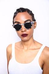 Polarized Vista Horn Rimmed Vintage Sunglasses Grey Brown-Samba Shades
