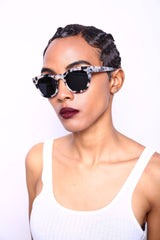 Polarized Vista Horn Rimmed Vintage Sunglasses Grey Brown-Samba Shades