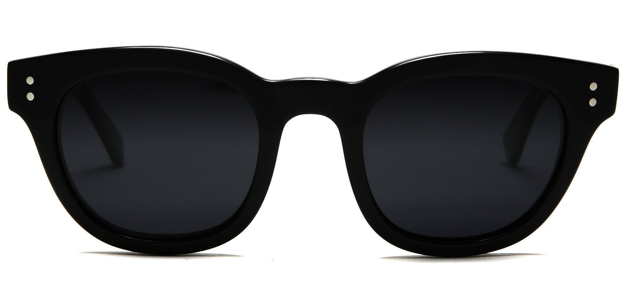 Polarized Vista Horn Rimmed Vintage Sunglasses Matte Black-Samba Shades