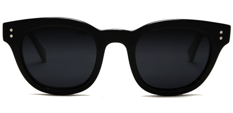 Polarized Vista Horn Rimmed Vintage Sunglasses Matte Black-Samba Shades