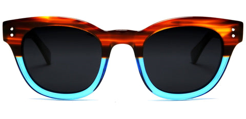 Polarized Vista Horn Rimmed Vintage Sunglasses Orange Blue-Samba Shades