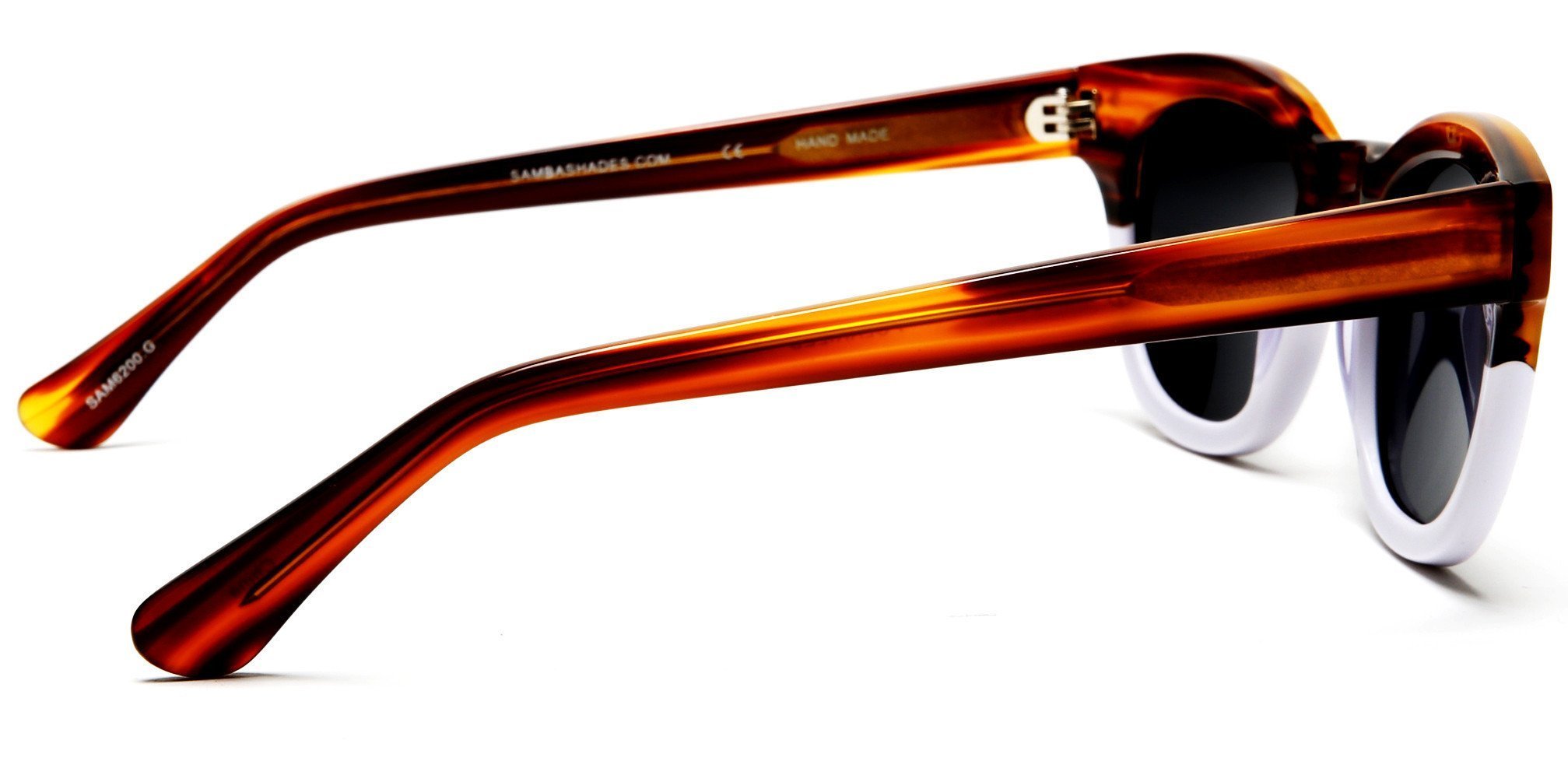 Polarized Vista Horn Rimmed Vintage Sunglasses Orange White-Samba Shades