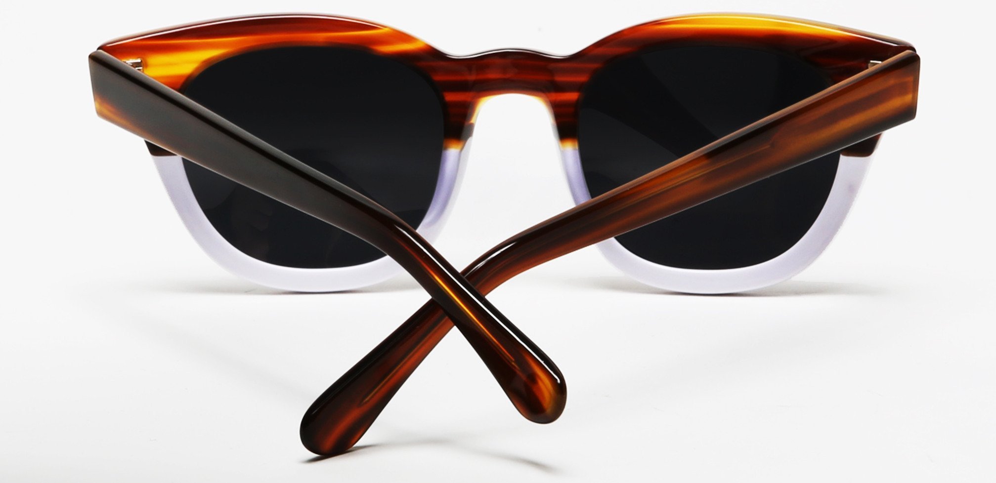 Polarized Vista Horn Rimmed Vintage Sunglasses Orange White-Samba Shades