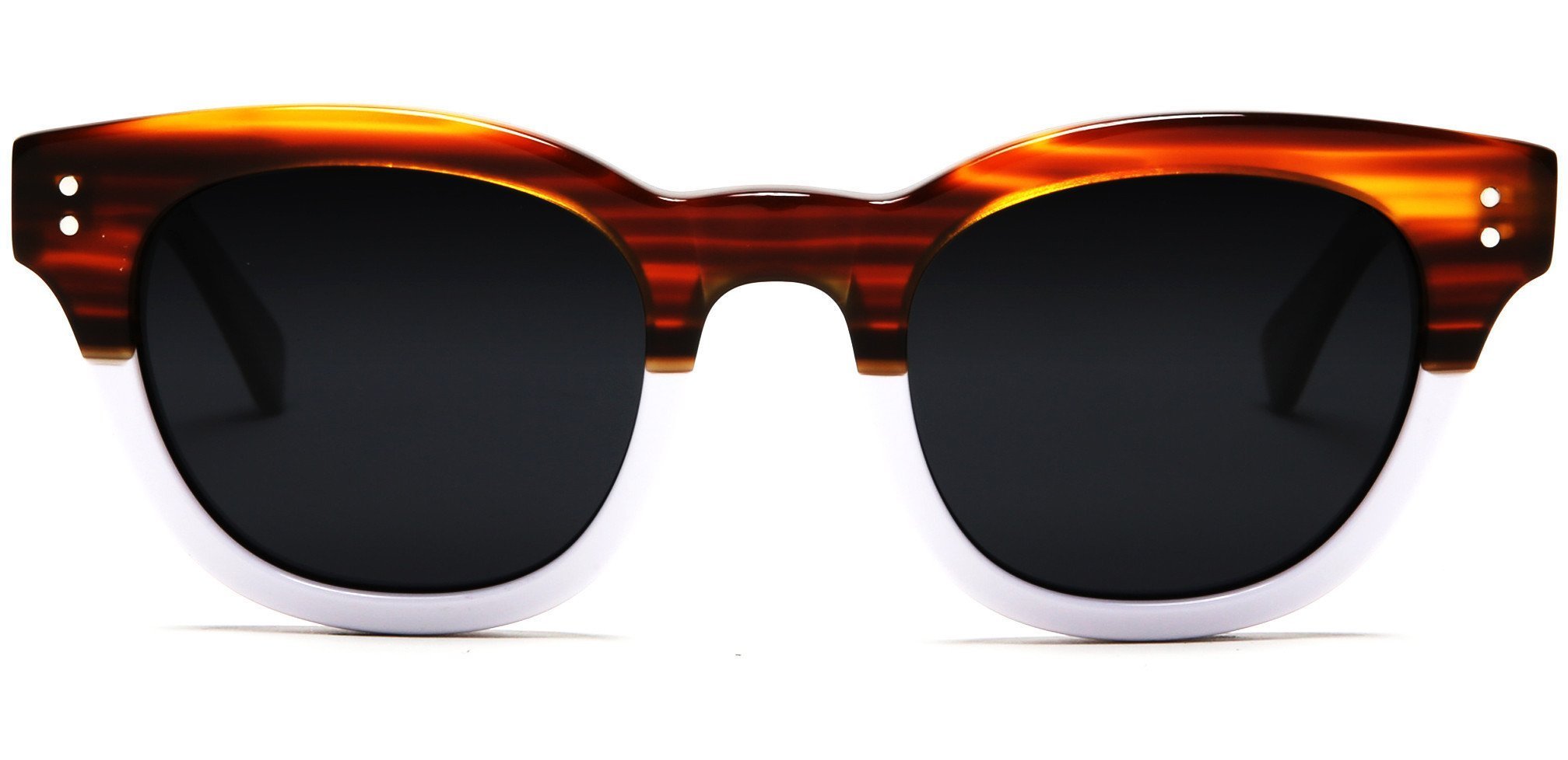 Polarized Vista Horn Rimmed Vintage Sunglasses Orange White-Samba Shades