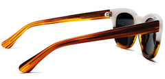 Polarized Vista Horn Rimmed Vintage Sunglasses White Orange-Samba Shades