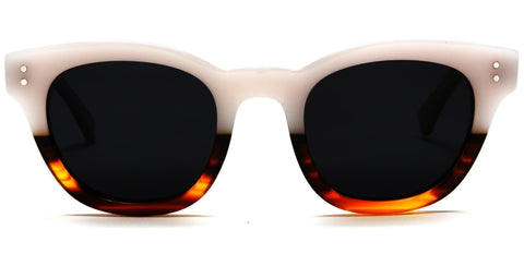 Polarized Vista Horn Rimmed Vintage Sunglasses White Orange-Samba Shades