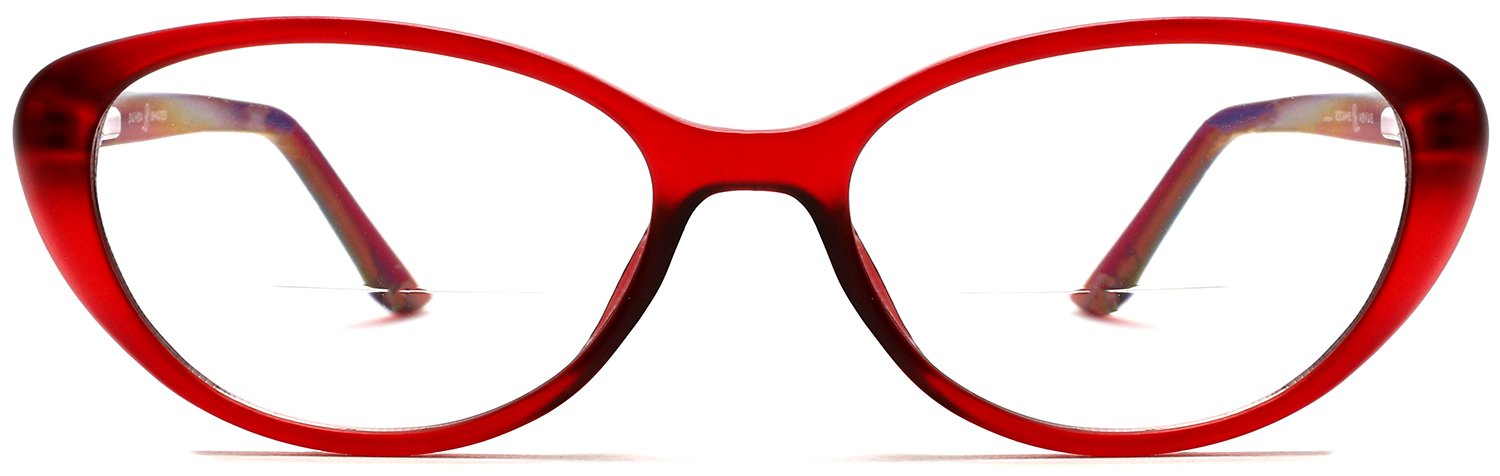 Red Velvet Samba Shades Bi-Focal Burgundy Cat Eye Readers Magnification Glasses