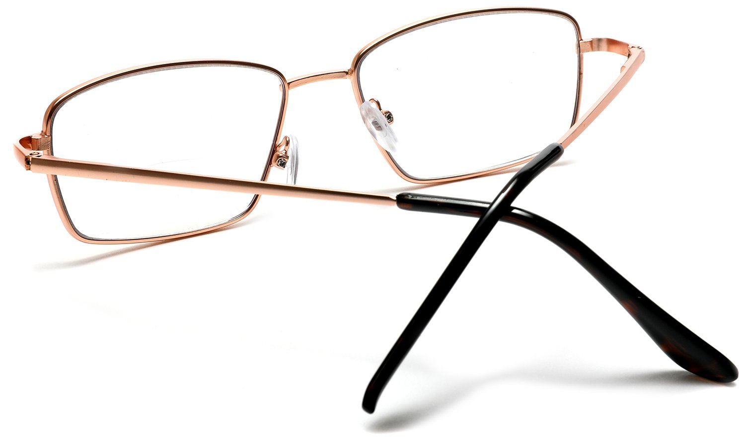 Rose Solitude Tango Optics Bi-Focal Pink Metal Rectangle Readers Magnification Rx Glasses Rectangle