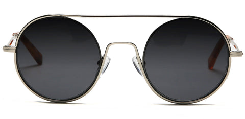 Round Janice Lennon Vintage Fashion Sunglasses Cool Silver-Samba Shades