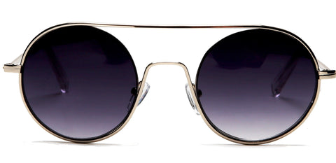 Round Janice Lennon Vintage Fashion Sunglasses Silver-Samba Shades