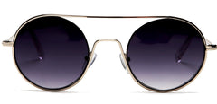 Round Janice Lennon Vintage Fashion Sunglasses Silver-Samba Shades