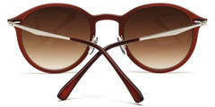 Round Liz-LA Designer Fashion Sunglasses TR90 Frame Red Brown-Samba Shades