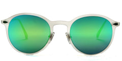 Round Liz-LA Designer Fashion Sunglasses TR90 Frame Transparent-Samba Shades