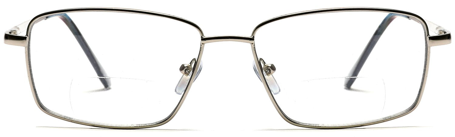 Silver Surf Samba Shades Bi-Focal Text Readers Metal Magnification Glasses Rectangle