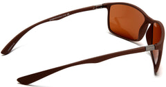 Square Sport Military Pilot Sunglasses With Flex Brown Rubber Frame-Samba Shades