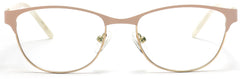 Tango Optics Browline Metal Eyeglasses Frame Luxe RX Stainless Steel Katharine Burr Blodgett Gold Accent For Prescription Lens-Samba Shades