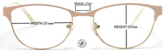 Tango Optics Browline Metal Eyeglasses Frame Luxe RX Stainless Steel Katharine Burr Blodgett Gold Accent For Prescription Lens-Samba Shades