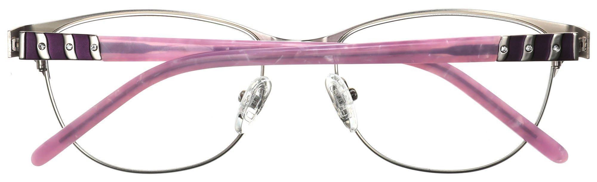 Tango Optics Browline Metal Eyeglasses Frame Luxe RX Stainless Steel Katharine Burr Blodgett Purple For Prescription Lens-Samba Shades