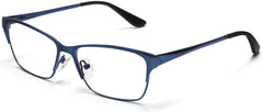 Tango Optics Browline Metal Eyeglasses Frame Luxe RX Stainless Steel Mary Sherman Morgan Black For Prescription Lens-Samba Shades