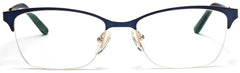 Tango Optics Cateye Metal Eyeglasses Frame Luxe RX Stainless Helen Brooke Taussig Blue For Prescription Lens-Samba Shades
