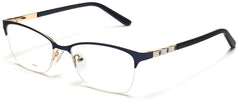 Tango Optics Cateye Metal Eyeglasses Frame Luxe RX Stainless Helen Brooke Taussig Blue For Prescription Lens-Samba Shades