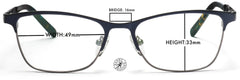 Tango Optics Cateye Metal Eyeglasses Frame Luxe RX Stainless Steel Jocelyn Burnell Blue For Prescription Lens-Samba Shades