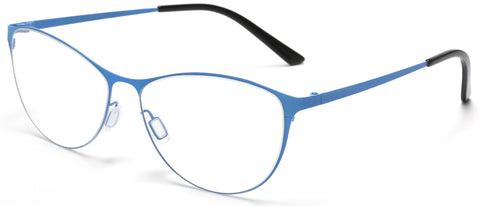 Tango Optics Metal Cateye Optical Eyeglasses Frame Flexible Stainless Steel Blue For Prescription Lens-Samba Shades