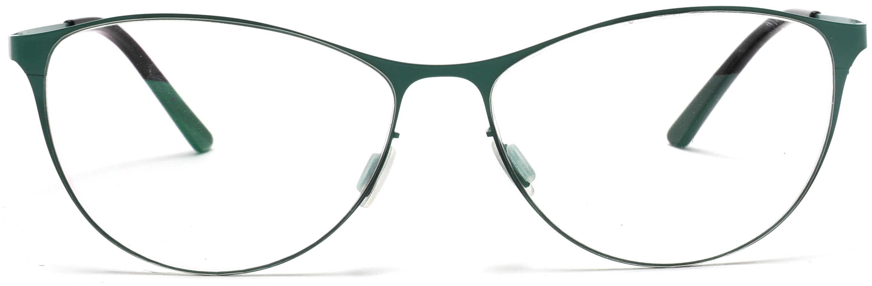 Tango Optics Metal Cateye Optical Eyeglasses Frame Flexible Stainless Steel Green For Prescription Lens-Samba Shades